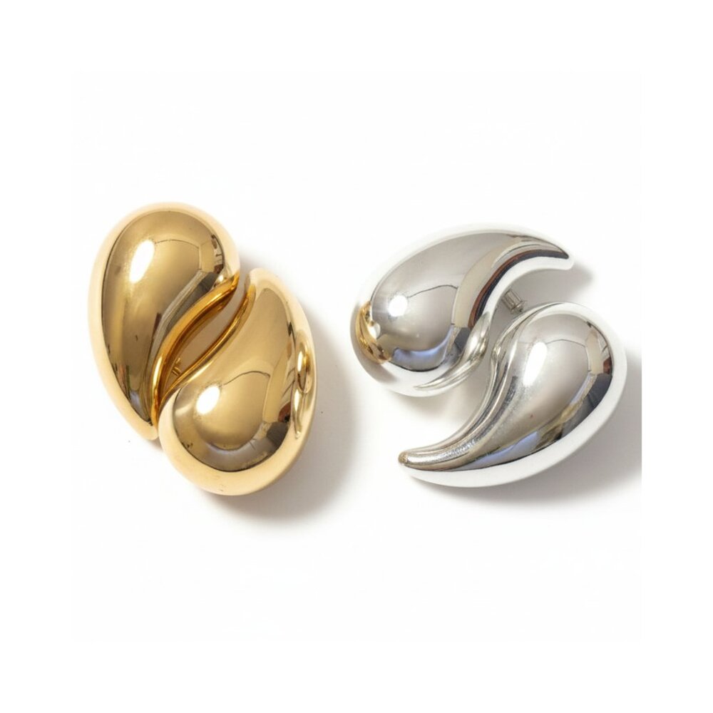 Chunky Lightweight Waterdrop Hollow Open Hoops Earrings